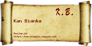 Kan Bianka névjegykártya